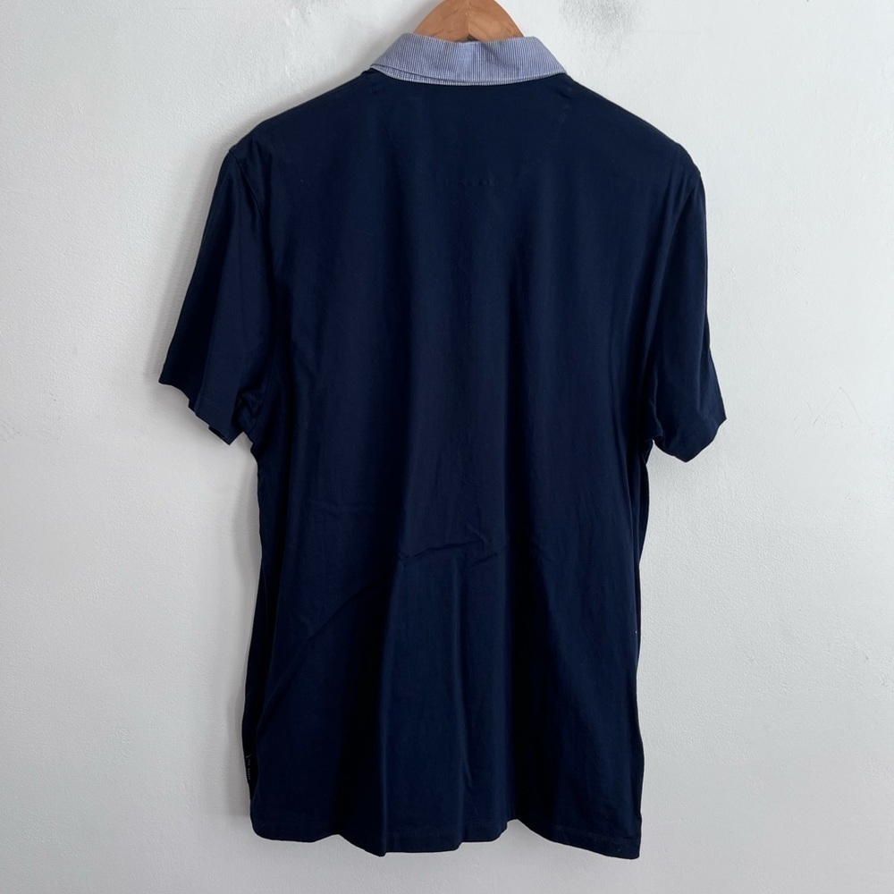Ted Baker London Mens Navy Blue Purple Polo Shirt - Picture 5 of 7